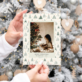 Festiva Colores neutrales Árboles Tarjeta de vacaciones Mi