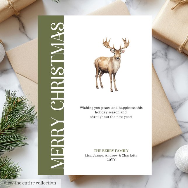 Festiva Colores Terrosos Modernos Tarjeta de Felicitación  (Modern Earthy Colors Minimalist Holiday Greeting)