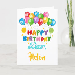 Festiva "Colorida tarjeta de cumpleaños feliz de globo