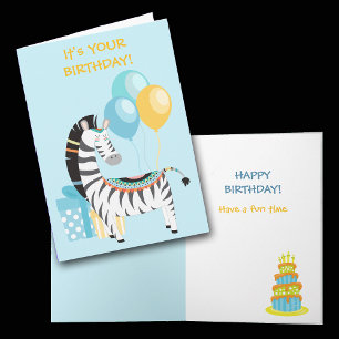 Festiva Colorida tarjeta de cumpleaños para niños de Boho