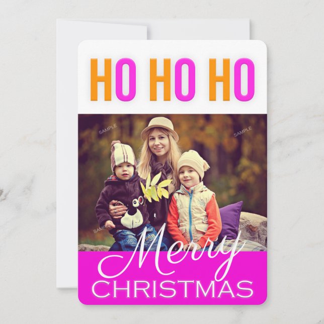 Festiva Colorida tarjeta de foto de los saludos navideños  (Anverso)
