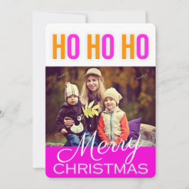 Festiva Colorida tarjeta de foto de los saludos navideños