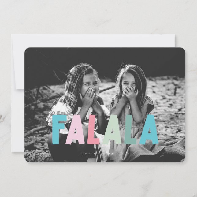 Festiva Colorida tarjeta de Navidades de FALALA (Anverso)