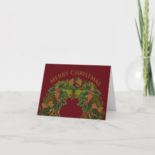 Festiva Colorida tarjeta de Navidades Paisley Wreath
