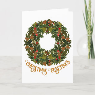 Festiva Colorida tarjeta de Navidades Paisley Wreath