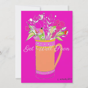 Festiva Coloridas Bastante Flores En Una Tarjeta De Mug