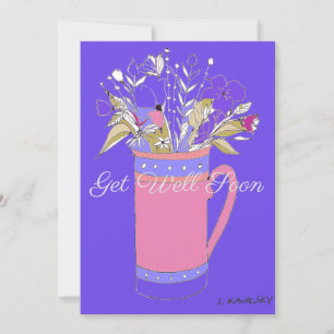 Festiva Coloridas Bastante Flores En Una Tarjeta De Mug