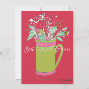 Festiva Coloridas Bastante Flores En Una Tarjeta De Mug