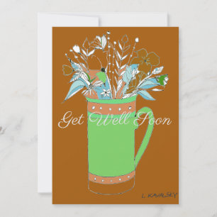 Festiva Coloridas Bastante Flores En Una Tarjeta De Mug