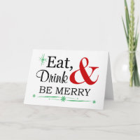 Comer, beber y ser feliz tarjeta de felicitación d