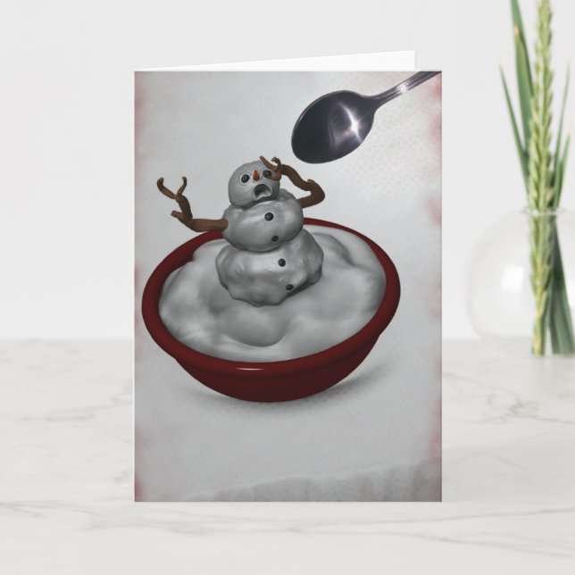 Festiva Comer tarjeta de Snowman (Anverso)