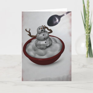 Festiva Comer tarjeta de Snowman