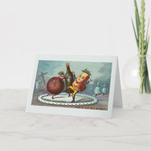 Festiva "¡Comida de Navidades bailarines!" Tarjeta de cose