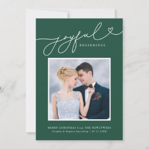 Festiva Comienzos alegres recién casados Primera tarjeta d