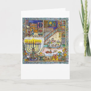 Festiva Cómodo Chanukah - Tarjeta de felicitación