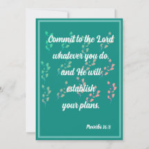 Comprometerse con la tarjeta Lord Proverbs 16:3
