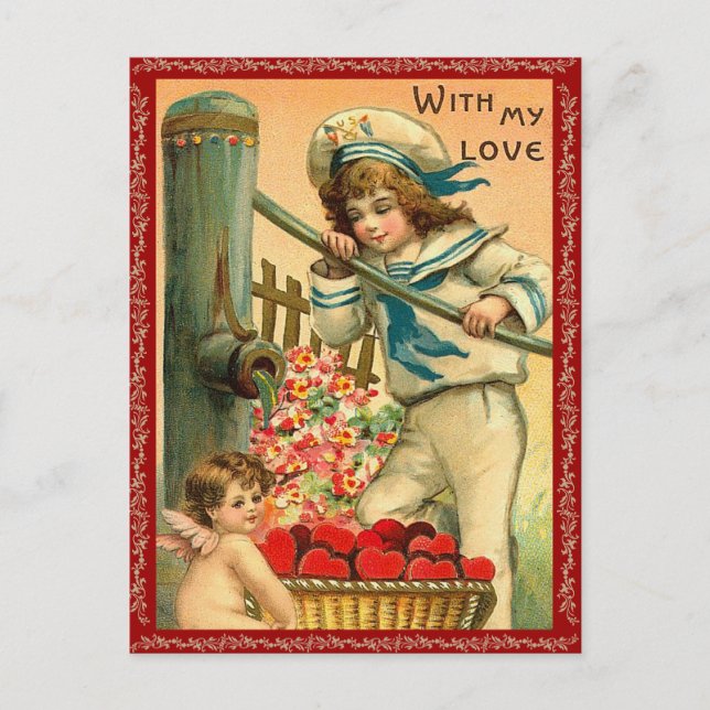 Festiva Con mi amor San Valentín postal (Anverso)
