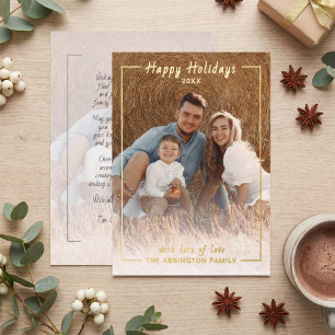 Festiva Con Relieve Metalizado Clase Chic Tarjeta dorada Felices Fiestas Foto de