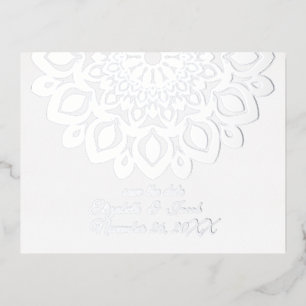 Festiva Con Relieve Metalizado Cortar papel blanco Mandala Guardar postal de fech