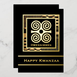 Festiva Con Relieve Metalizado Dwennimmen Feliz Tarjeta Kwanzaa