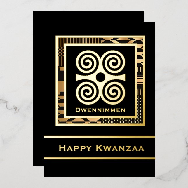 Festiva Con Relieve Metalizado Dwennimmen Feliz Tarjeta Kwanzaa (Anverso/Reverso)