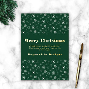 Festiva Con Relieve Metalizado Elegante y moderno Tarjeta de Navidades de copos d