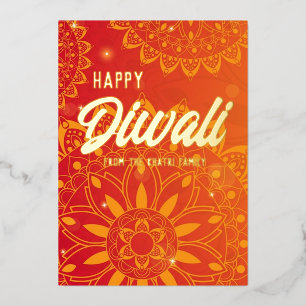 Festiva Con Relieve Metalizado Feliz Diwali colorida tarjeta de vacaciones de Rel