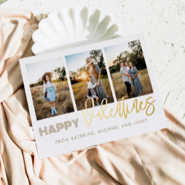 Festiva Con Relieve Metalizado Feliz tarjeta familiar de Collage de fotos Valenti