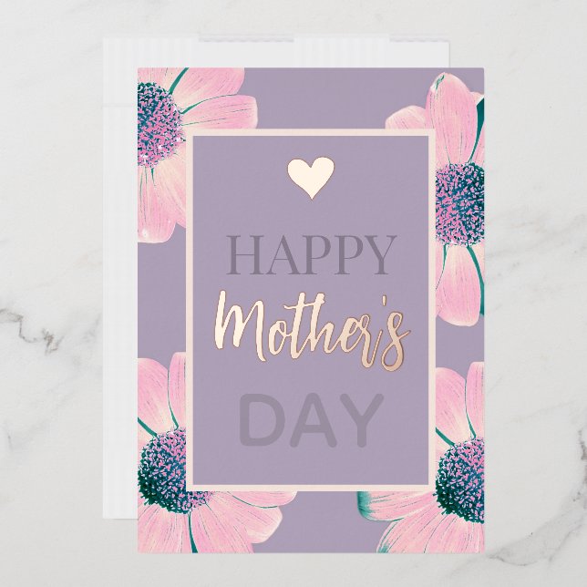 Festiva Con Relieve Metalizado Floral Feliz Día de la Madre Tarjeta de vacaciones (Sobre)