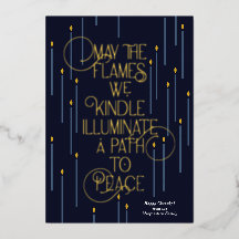 Ilumina un camino hacia la paz Tarjeta de Hanukkah