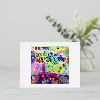 Festiva Con Relieve Metalizado ME ENCANTA LA postal Guay Energy de Los Angeles