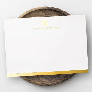 Festiva Con Relieve Metalizado Monograma masculino moderno nombre tarjeta plana d