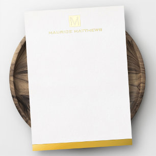 Festiva Con Relieve Metalizado Monograma masculino moderno nombre tarjeta plana d