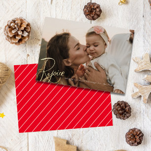 Festiva Con Relieve Metalizado Navidades de regocijo bendiciendo tarjeta de foto
