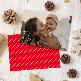 Festiva Con Relieve Metalizado Navidades de regocijo bendiciendo tarjeta de foto 