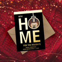 Navidades de vacaciones en casa Elegante tarjeta d