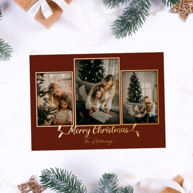 Festiva Con Relieve Metalizado Navidades rojos iluminan 3 tarjeta de vacaciones d (Subido por el creador)