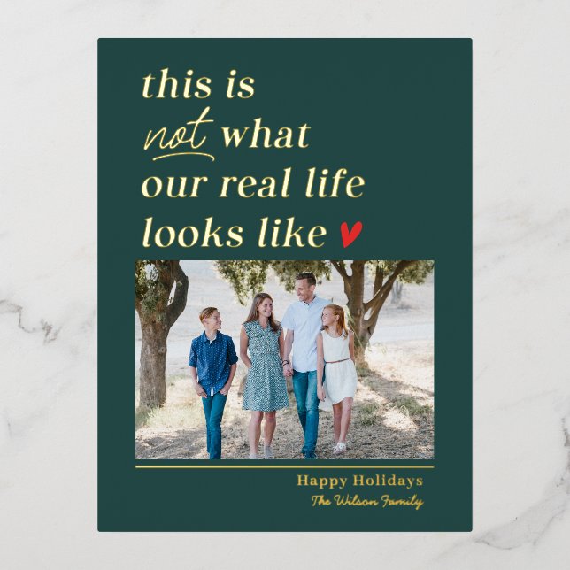 Festiva Con Relieve Metalizado Obtén una postal de fotos de festividad de Navidad (Anverso)