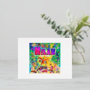 Festiva Con Relieve Metalizado Postal de la hora de la época de Milán