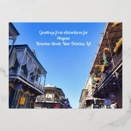 Festiva Con Relieve Metalizado Saludos de AFA desde la postal de Bourbon St.