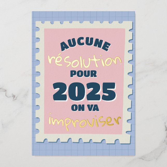 Festiva Con Relieve Metalizado Sin resoluciones este año Tarjeta de vacaciones de (Anverso )