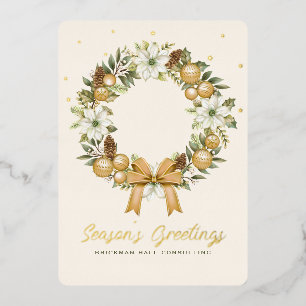 Festiva Con Relieve Metalizado Tarjeta de aceituna navideña de papel de aluminio