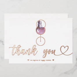 Festiva Con Relieve Metalizado Tarjeta de agradecimiento a Wine Tasting Bridal Sh
