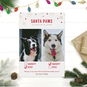 Festiva Con Relieve Metalizado Tarjeta de foto de dos perros Rose Gold Foil Malo 