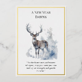 Festiva Con Relieve Metalizado Tarjeta de Fotos de Animales del Bosque Feliz Año