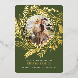 Festiva Con Relieve Metalizado Tarjeta de fotos de la guerra de Navidad de Merry