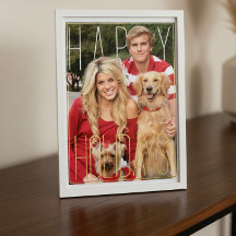 Tarjeta de Hoja de Holiday Feliz Modern PhotoPop