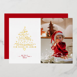 Festiva Con Relieve Metalizado Tarjeta de Navidad de árbol de papel de aluminio L