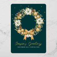 Tarjeta de Navidad de Papel de Estaño Corporativa