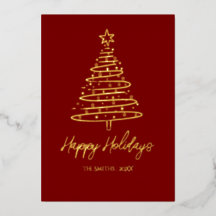 Tarjeta de Navidad de papel de estaño elegante